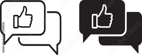 like and dislike speech bubbles flat design vector illustration