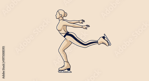 Elegant Female Figure Skater Performing A Graceful Ice Skating Routine