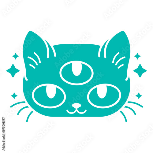 Psychedelic three-eyed cat