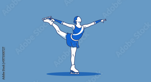 Elegant Figure Skater Performing An Elaborate Pose On Ice