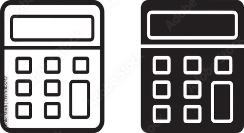 dual calculator icons flat design vector illustration