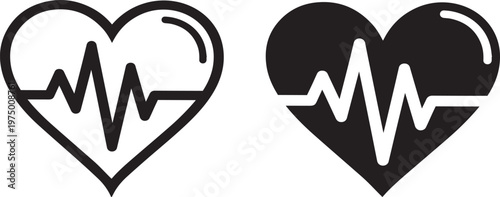 broken heart ecg heartbeat flat design vector illustration