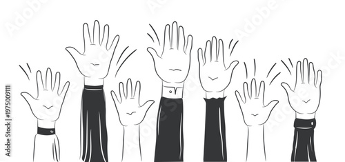 Raised Hands – Support, Unity, Community and Volunteer Concept