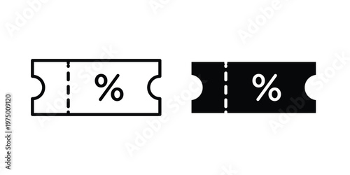 Voucher icon on white background. linear pictogram. Flat symbols