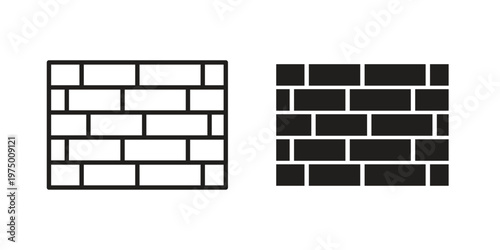 Wall icon on white background. linear pictogram. Flat symbols
