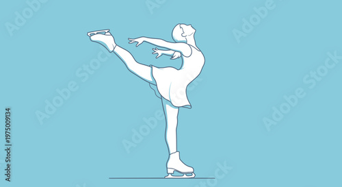 Elegant Ice Skater Captures Graceful Movement and Athleticism