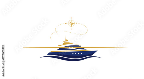 Elegant Yacht Sailing Adventure With Compass Directional Guidance