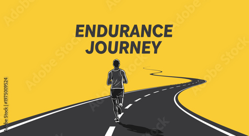 Endurance Journey A Runner On A Winding Road Towards The Horizon