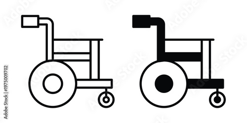 Wheelchair icon on white background. linear pictogram. Flat symbols