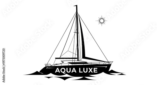 Elegant Sailboat Sailing Under The Sun On Blue Ocean Waters