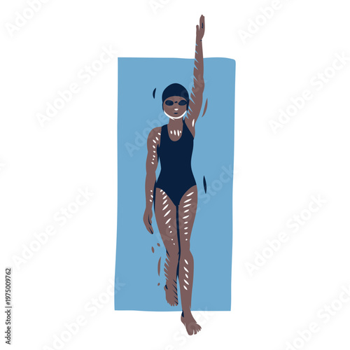 Practicing freestyle swim