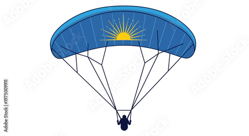 Embarking On A Blue Parachute Adventure Under The Rising Sun