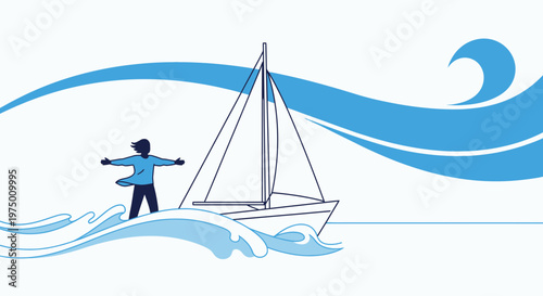 Embrace Freedom Sailing Joyful Journey On Calm Waters