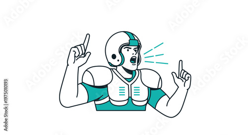 Energetic Football Player Shouting Instructions With Determination