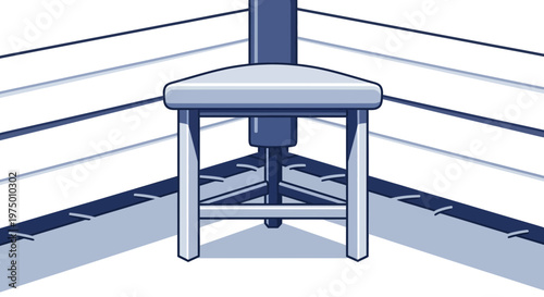 Empty Boxing Ring Corner With Stool Graphic