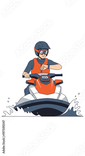 Energetic Individual Riding A Personal Watercraft With Enthusiasm