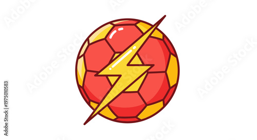 Energetic Soccer Ball With Lightning Bolt Icon