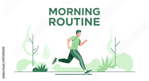 Energetic Man Embarking On A Refreshing Morning Run