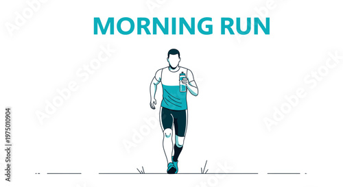 Energizing Morning Run Athlete Hydrating And Exercising