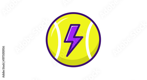 Energetic Tennis Ball With Lightning Bolt Icon