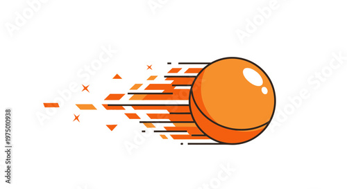 Energetic Orange Ball Motion Graphics With Speed Streaks and Abstract Shapes