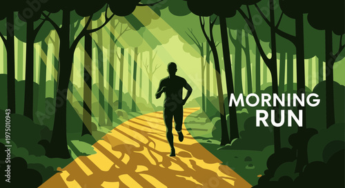 Energizing Morning Run Through Sunlit Forest Path