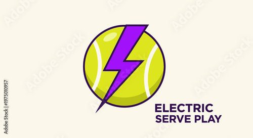 Energetic Tennis Ball With Lightning Bolt Logo Sport Graphic Free Download Energetic Tennis Ball With Lightning Bolt Logo Sport Graphic - GFXLoad