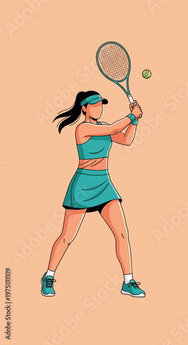 Energetic Tennis Player Swinging Racket Capturing Dynamic Athleticism