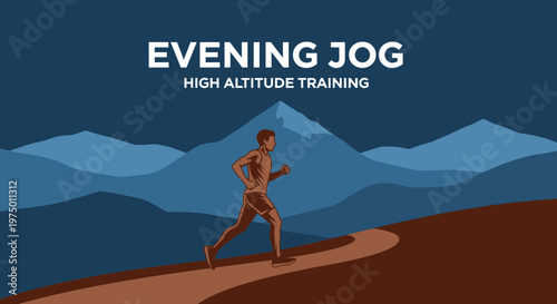 Evening High Altitude Mountain Running Training Fitness Journey