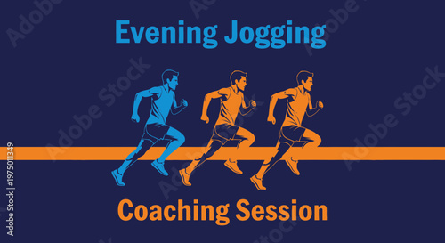 Evening Jogging Coaching Session Graphic Illustration