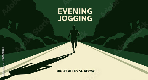 Evening Jogging In A Shadowy Tree Lined Alley