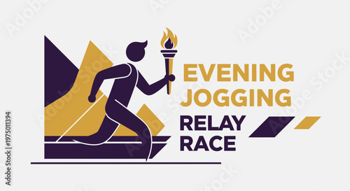 Evening Jogging Relay Race Dynamic Torch Run Celebration Vibrant