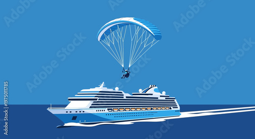 Exhilarating Aerial Descent Onto A Luxury Cruise Liner At Sea