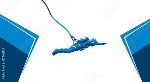 Extreme Bungee Jumping Thrill Seeker Silhouette Falling Free