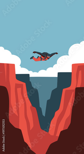 Extreme Canyon Leap Freefall Adventure Thrill