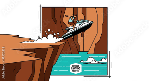 Extreme Jet Ski Jump Over Canyon Abyss Thrilling Adventure Sports