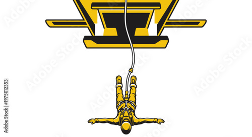 Extreme Jump Thrill Rider Descending Swiftly From Elevated Platform