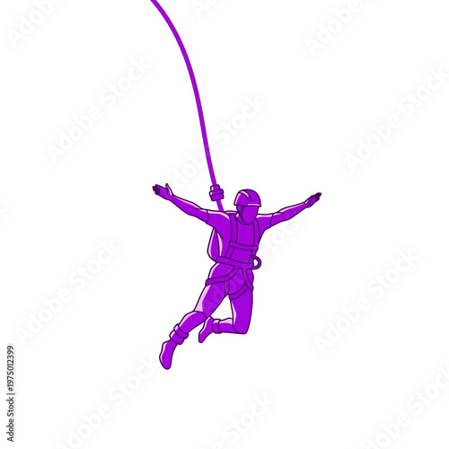 Extreme Adrenaline Adventure Purple Silhouette Person Mid-Air Jump