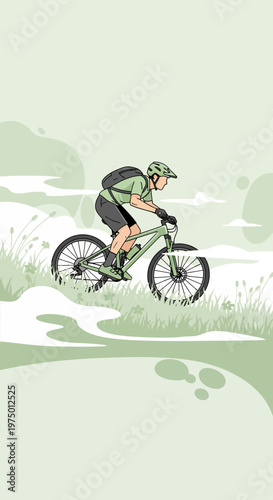 Extreme Mountain Biking Adventure Rider Conquering Trails