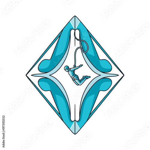 Extreme Adventure Sports Bungee Jumping Graphic Design Element