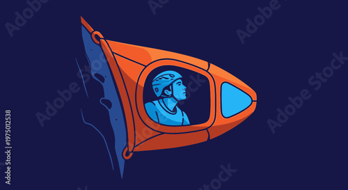 Extreme Adventurer Navigates Through Futuristic Capsule Adventure Ascent