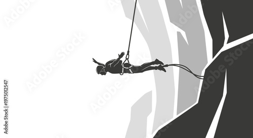 Extreme Adventurer Soars Near Dramatic Rock Face