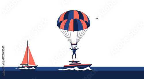 Extreme Aerial Arrival Onto High Speed Motorboat