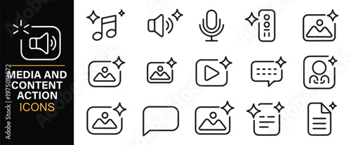 Digital content controls and multimedia icon set