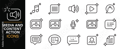 Multimedia UI elements and content action icons