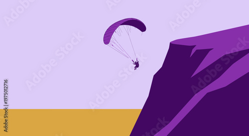 Extreme Paragliding Adventure Near Dramatic Cliffs