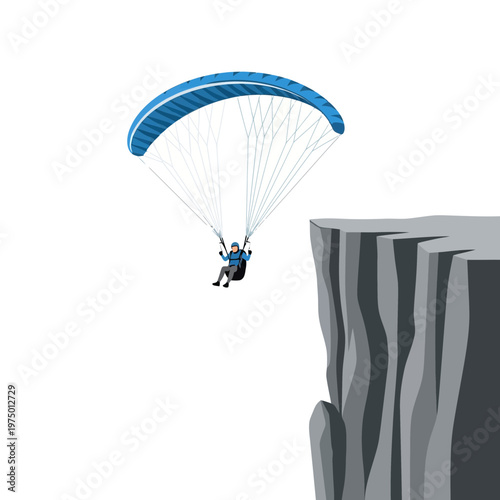 Extreme Paragliding Adventure Off A Rocky Cliff Edge