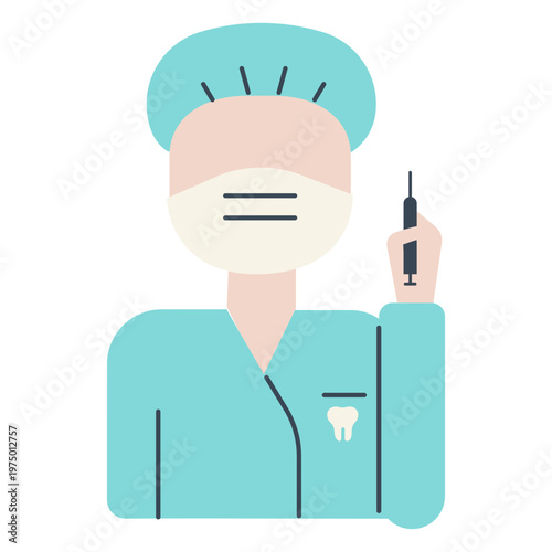 A dentist holding an anesthetic syringe