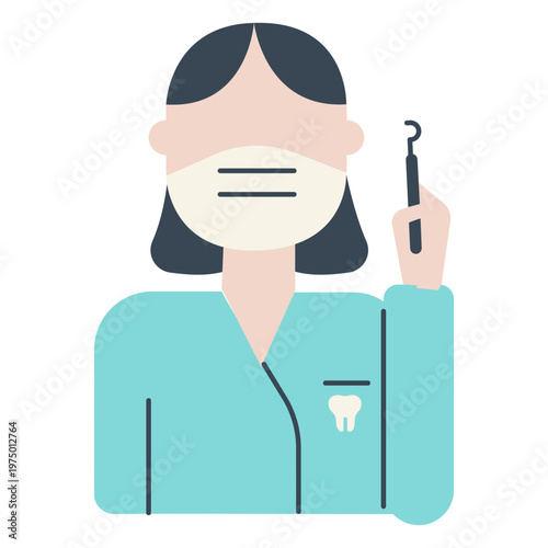 A dentist holding a dental probe