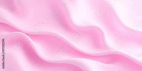 Luxurious flowing pink and purple silk fabric creates a smooth satin texture with soft liquid waves and light curves for a premium textile background design illustration